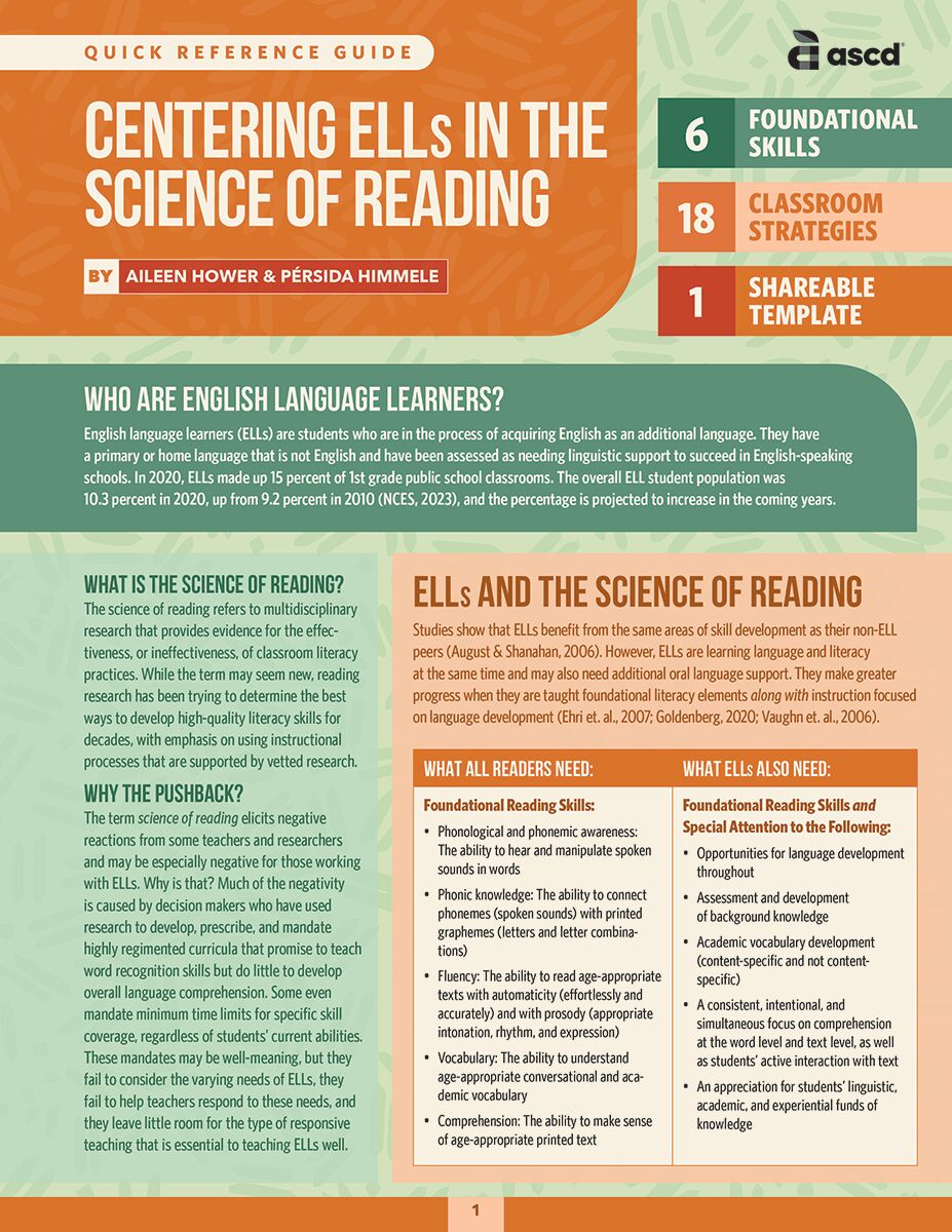 洋楽 HigherIntelligenceAgency TheSpeedlearn Centering ELLs in the Science of Reading (Quick Reference Guide)