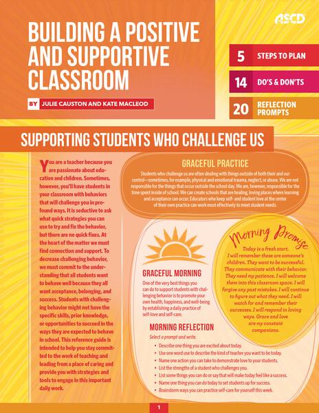 Book banner image for Building a Positive and Supportive Classroom (Quick Reference Guide)-thumbnail