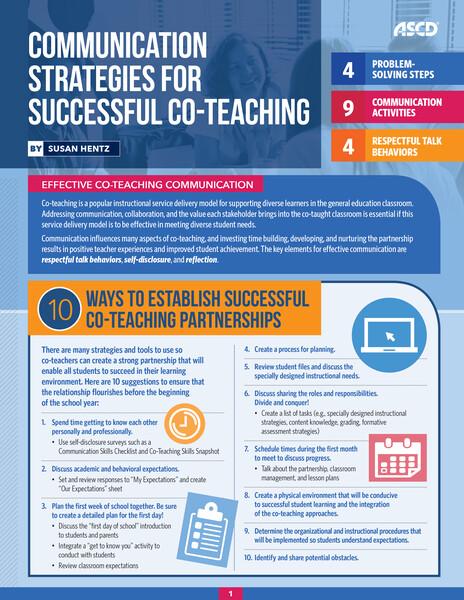 Communication Strategies for Successful Co-Teaching (Quick Reference Guide)