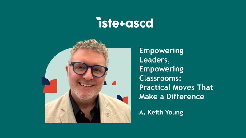 ASCD author - white male with light colored hair wearing a dark shirt under a light colored suit jacketagainst a dark green background with the ISTE+ASCD logo against a dark green background with the ISTE+ASCD logo